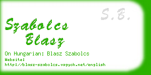 szabolcs blasz business card